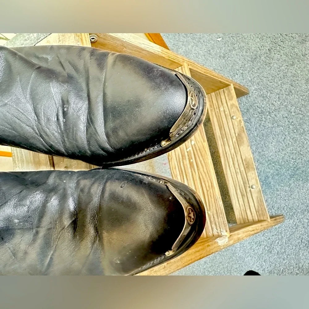 Black Code West leather cowboy boots for men. - Picture 10 of 12